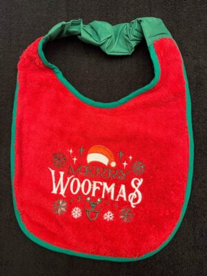 Christmas Bib with slogan Merry Woofmas