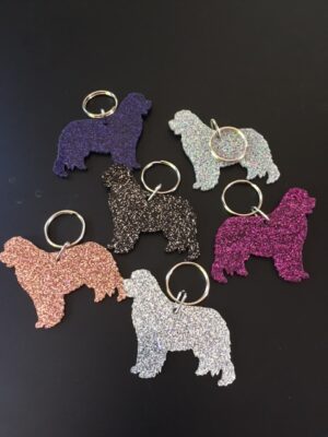 Glitter acrylic Newfie Keyrings