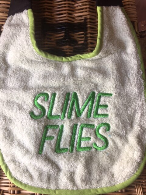 Adult Bib with slogan "Slime Flies"