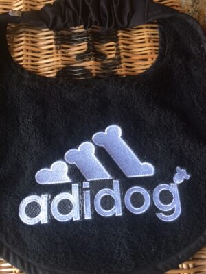 Adult Bib with slogan "Adidog"
