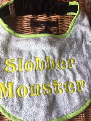 Adult Bib with slogan "Slobber Monster"